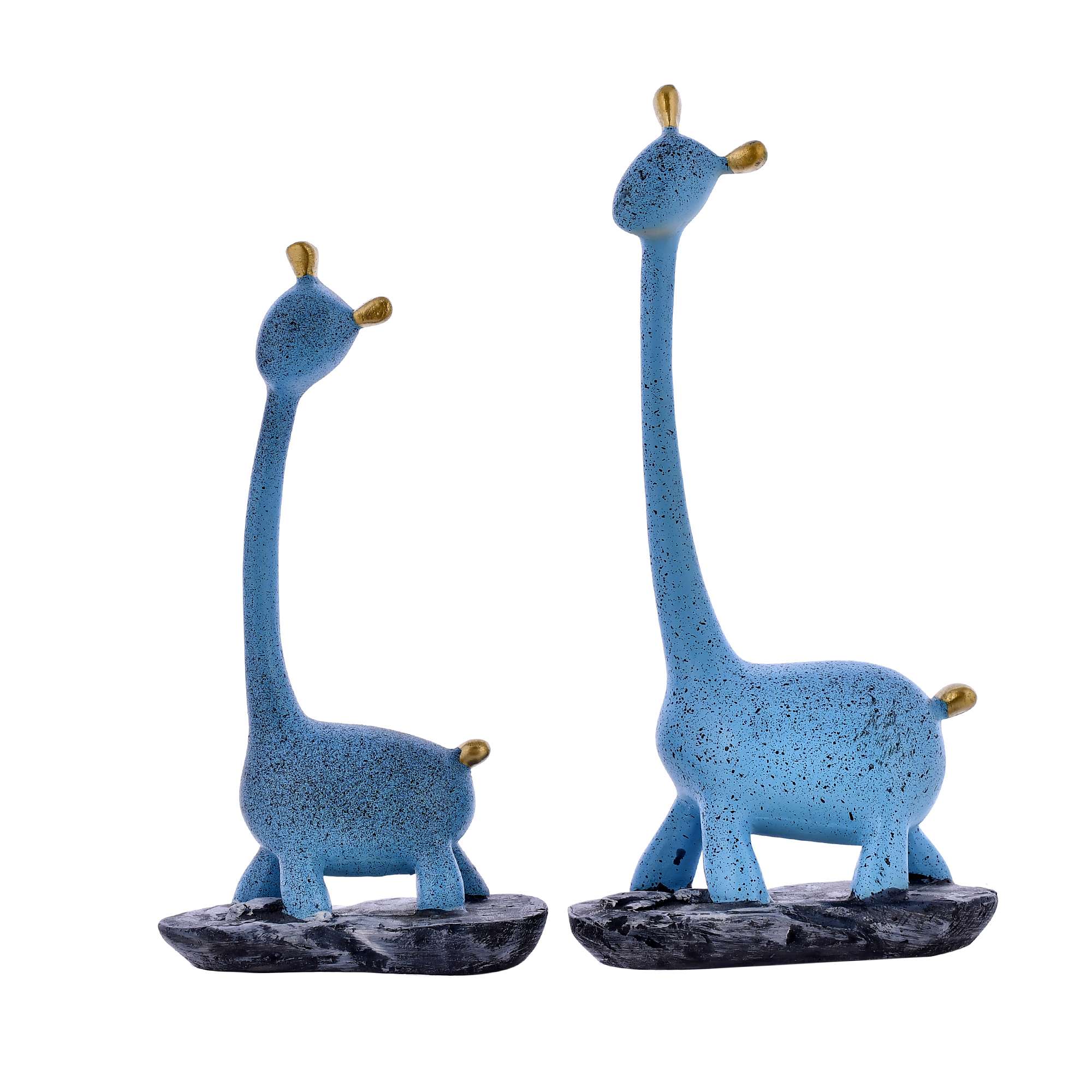 Giraffe Pair Showpiece – Antique Finish Polyresin Figurines for Home Décor, Living Room & Gifting
