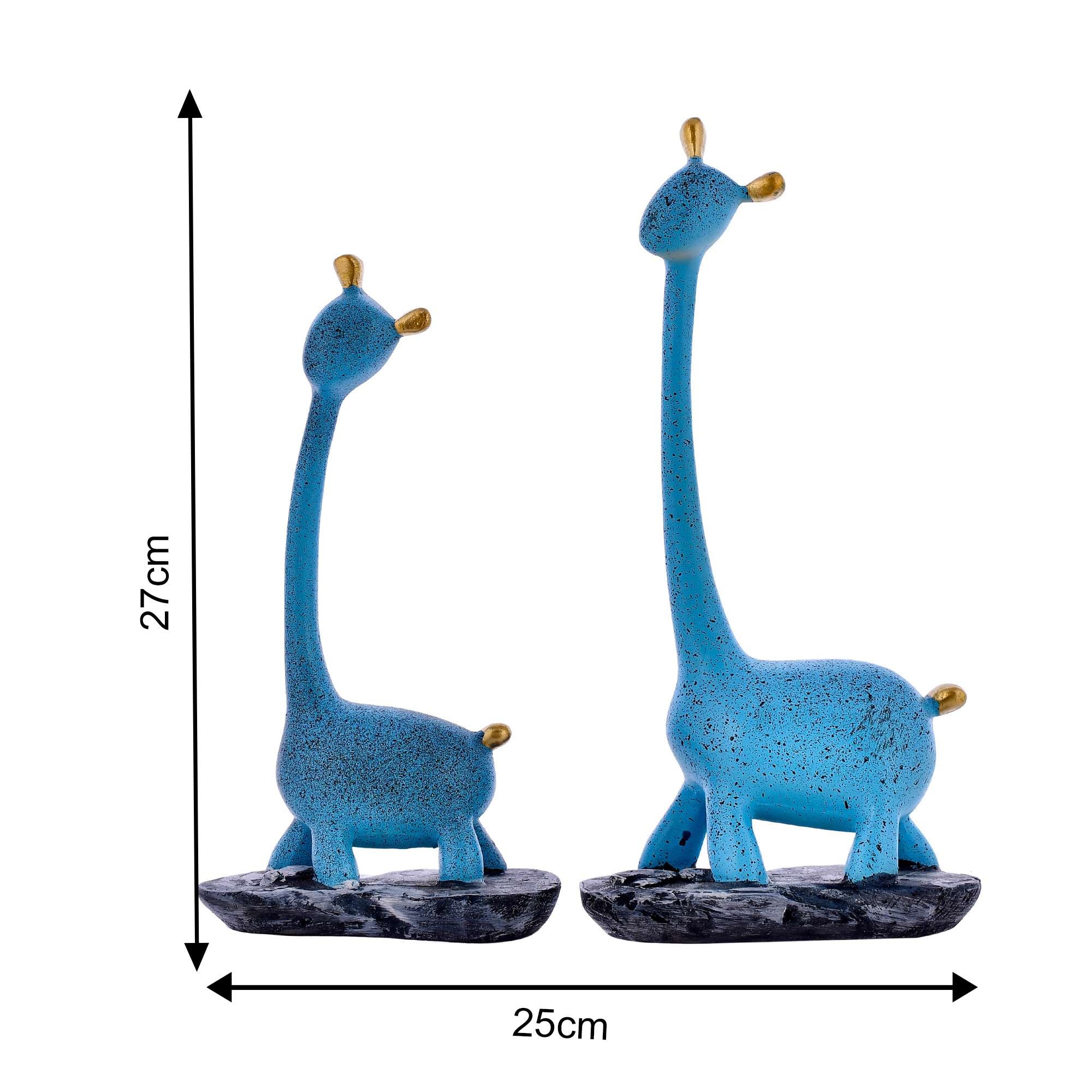 Giraffe Pair Showpiece – Antique Finish Polyresin Figurines for Home Décor, Living Room & Gifting