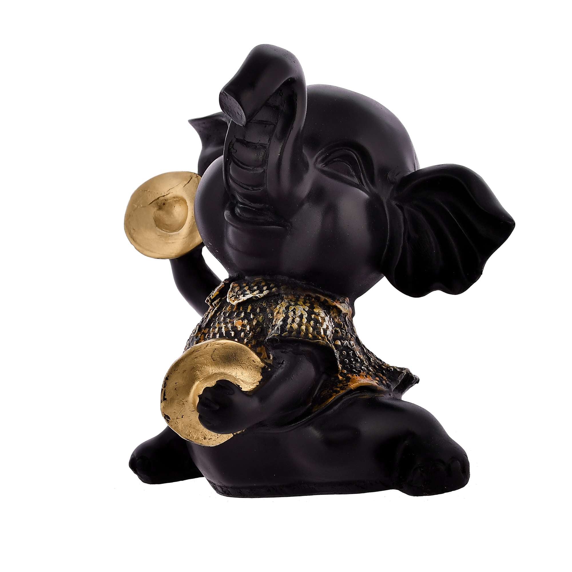 Elephant Playing Musical Instrument Sculpture – Decorative Showpiece Figurine for Home & Living Room