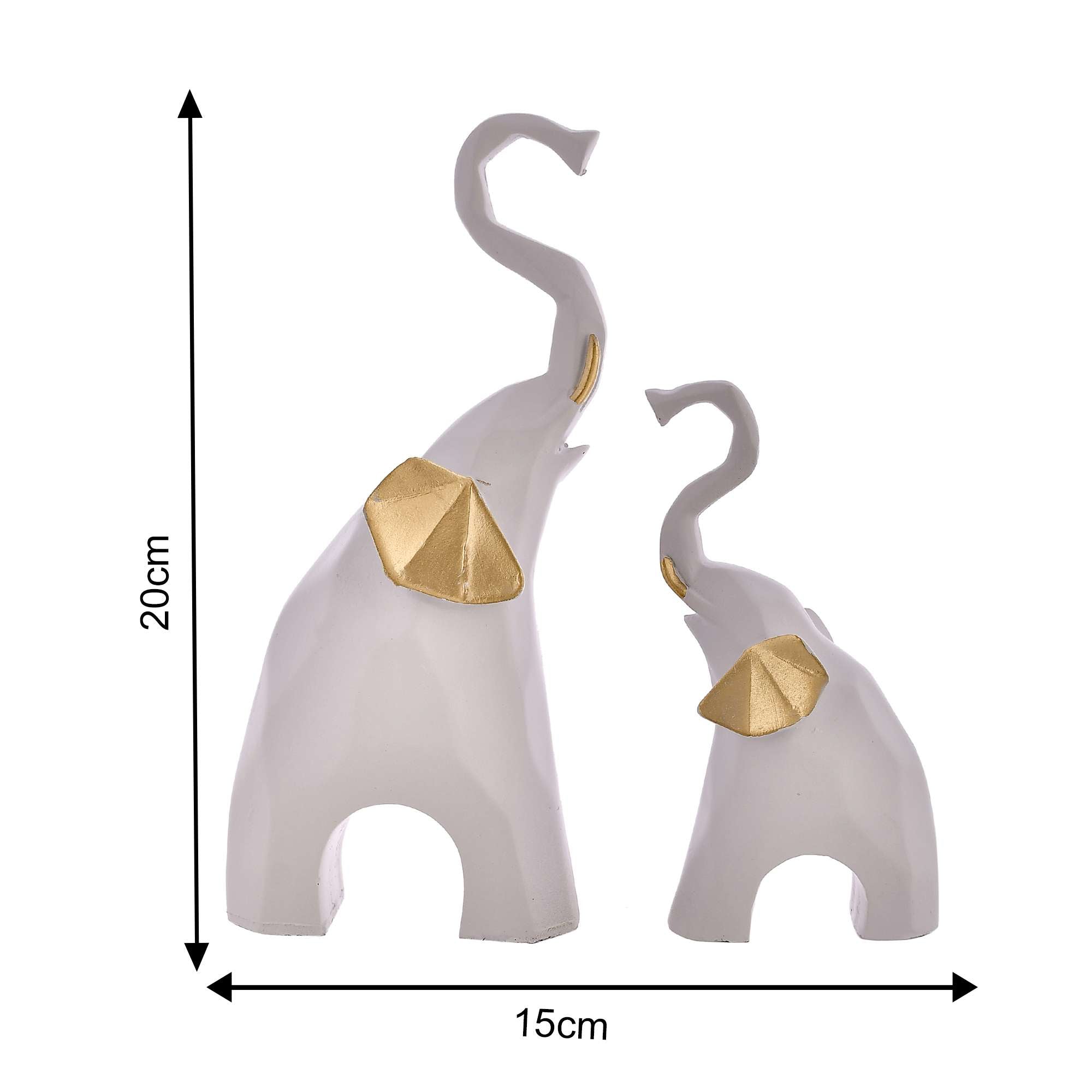 Elephant Family Statue – Antique Design Decorative Showpiece for Home & Living Room