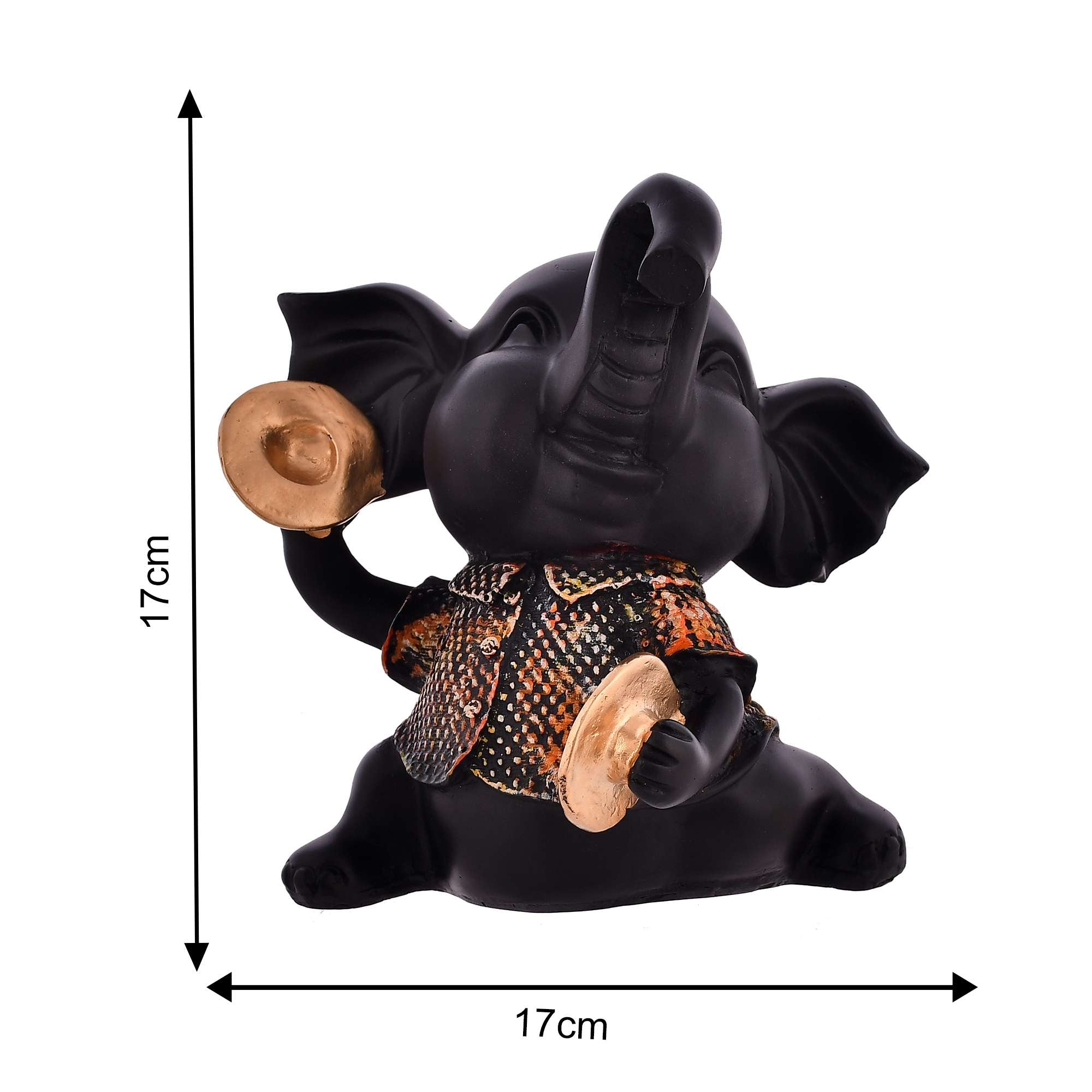 Elephant Playing Musical Instrument Sculpture – Decorative Showpiece Figurine for Home & Living Room
