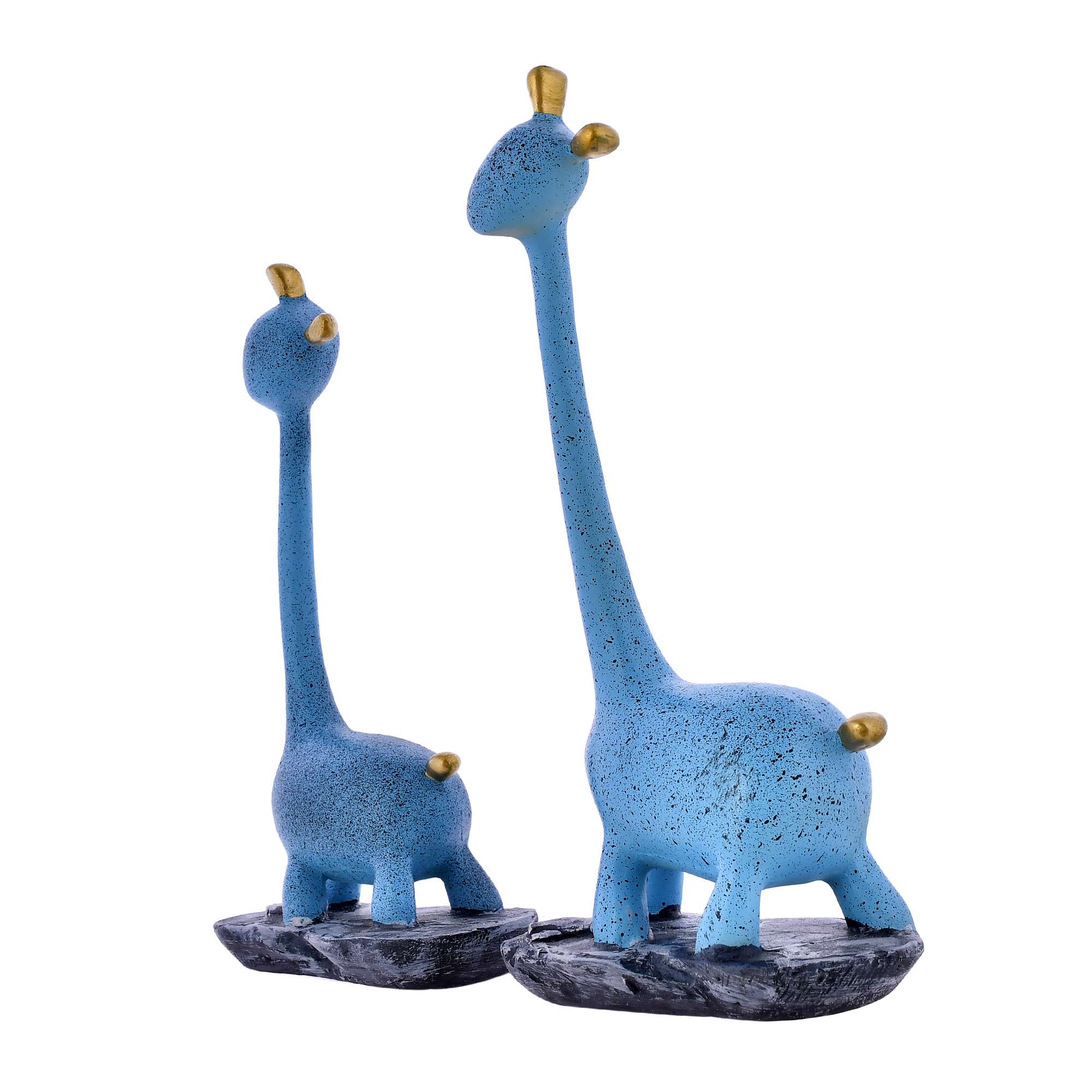 Giraffe Pair Showpiece – Antique Finish Polyresin Figurines for Home Décor, Living Room & Gifting