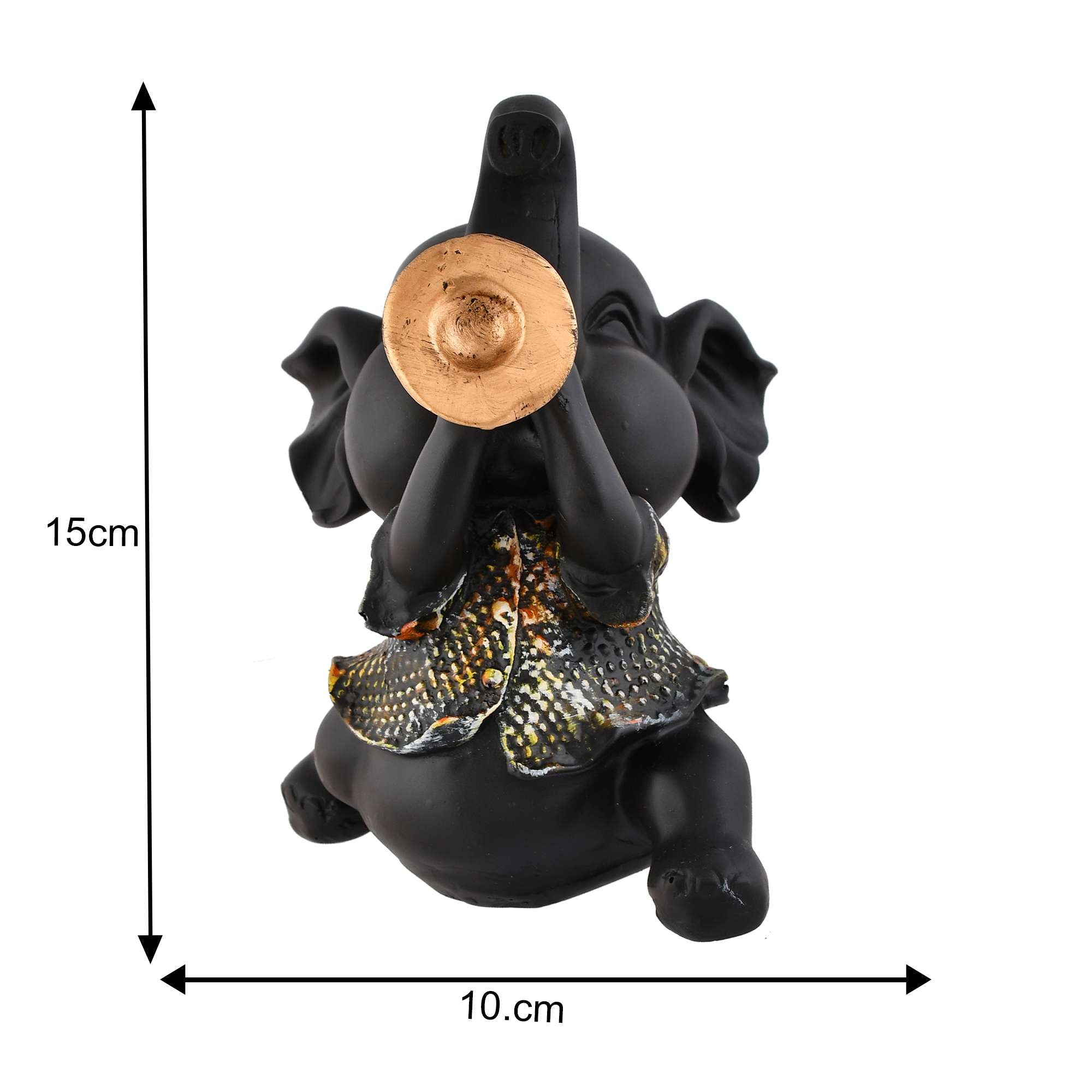 Elephant Playing Trumpet Showpiece – Polyresin Decorative Figurine for Home & Office