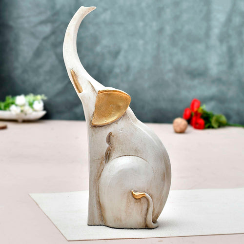 Antique Finish Elephant Showpiece – Elegant Decorative Sculpture for Home & Living Room
