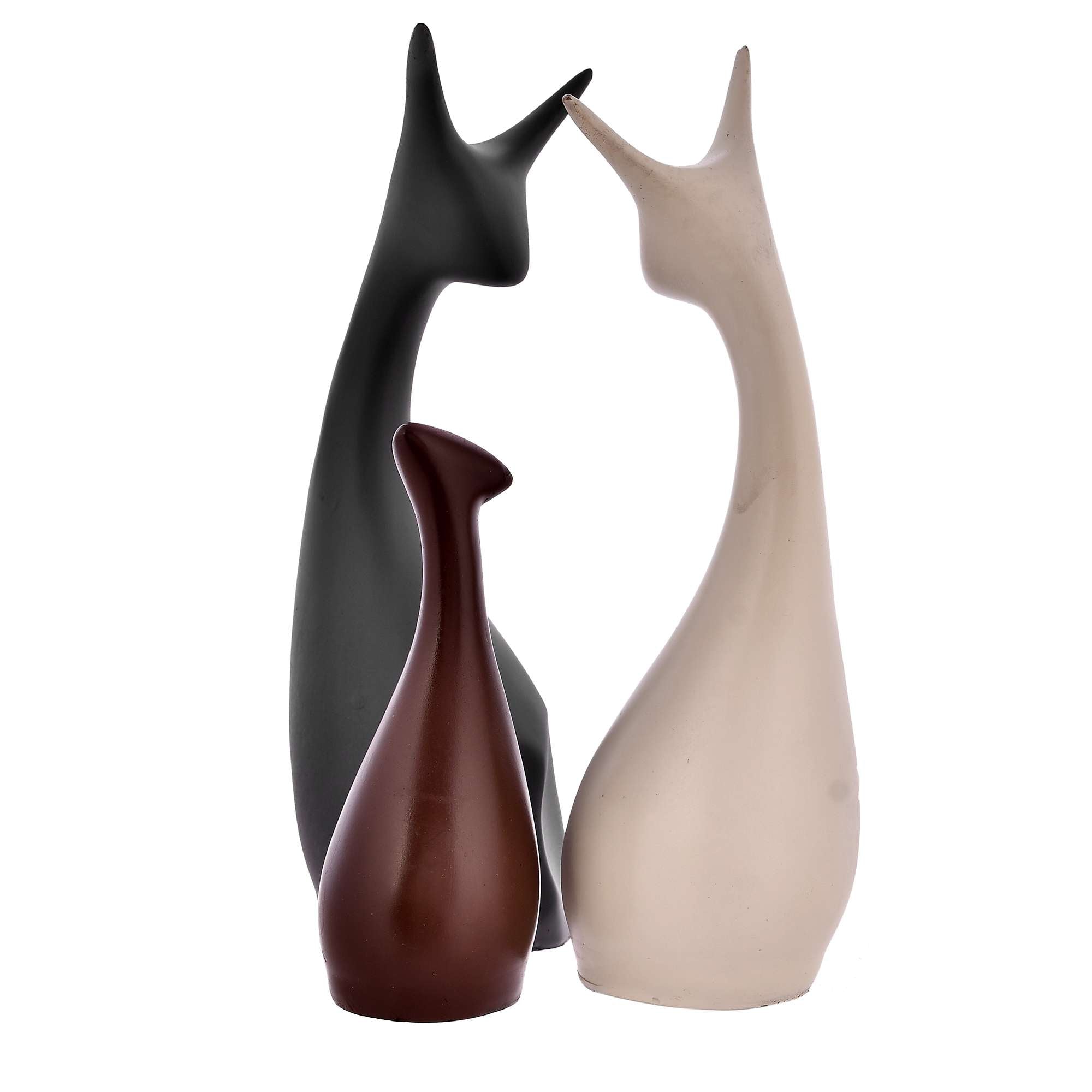 Giraffe Family 3-Piece Showpiece – Antique Finish Polyresin Figurines for Home Décor, Living Room & Gifting